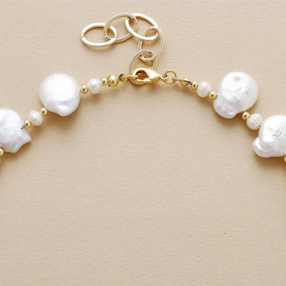 Freshwater Pearl Necklace – 15–18mm Baroque Pearls, 15"+2" Adjustable - Picture 2 of 2